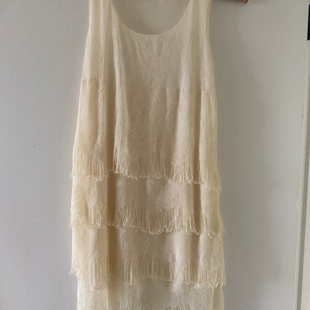 Cream colored flapper style dress